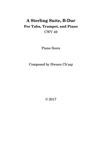 Hwaen Ch'uqi - A Sterling Suite for Tuba, Trumpet, and Piano (Digital PDF Download)