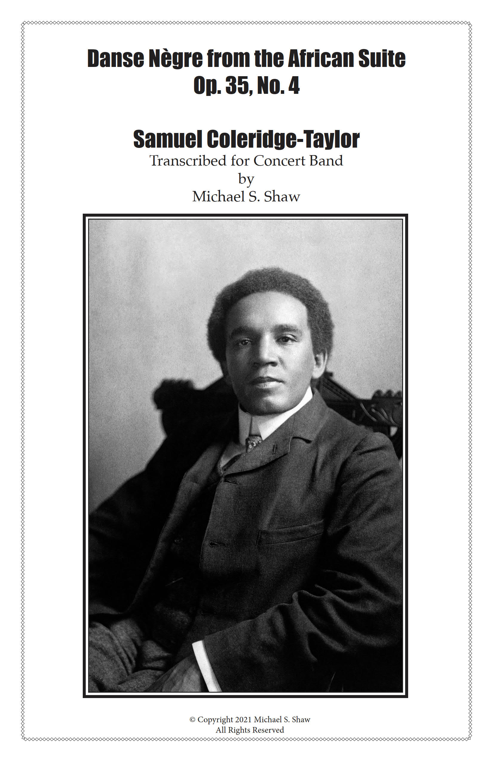 Coleridge-Taylor Danse Negre from the African Suite Op. 34, No. 4 transcribed for Concert Band by Michael Shaw (digital PDF download)