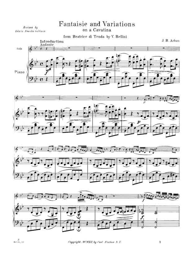 Twelve Celebrated Fantasies and Airs Varies (Piano Accompaniment)